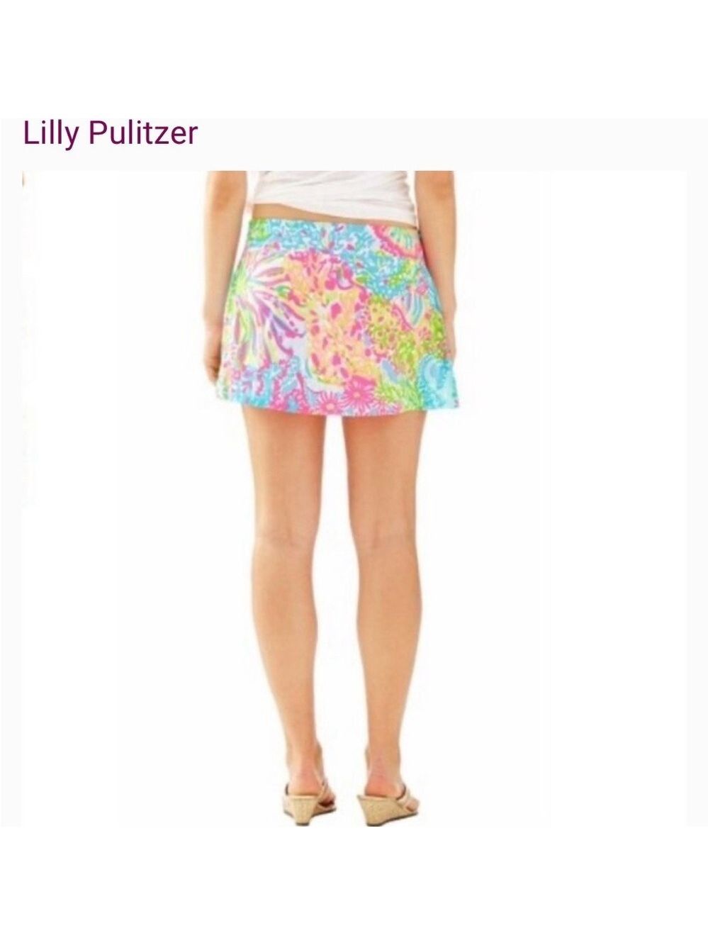 Lilly Pulitzer Pink, Blue & Green Patterned Skort - Picture 2 of 8